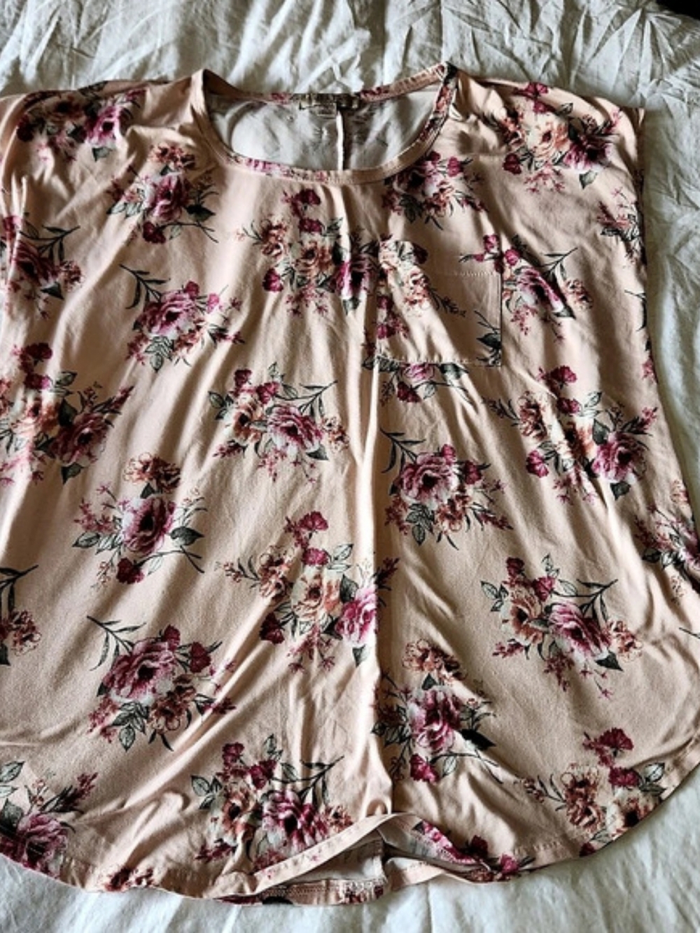 Misia Floral Blouse in Pink & Cream Size 2X